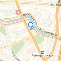 View map: St.Petersburg, hostel "Smajl", Kamennoostrovskij prospekt 43